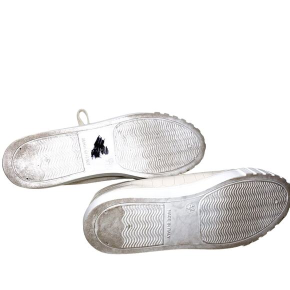 ASOS Design Italian Dismiss Lace Up Lug Trim Chunky Sneakers Glossy Beige Tan 7 - Picture 6 of 6